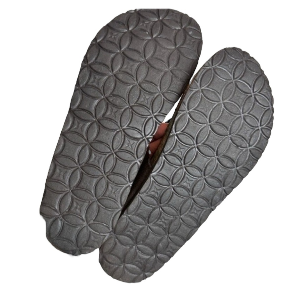 MUKLUK Marsha Terra Turf Leather Sandals — Not Birkenstock —  in Black Size 7 - Picture 6 of 7
